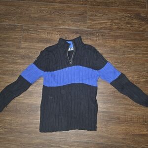 Kids' Black and Blue Zipper Sweater